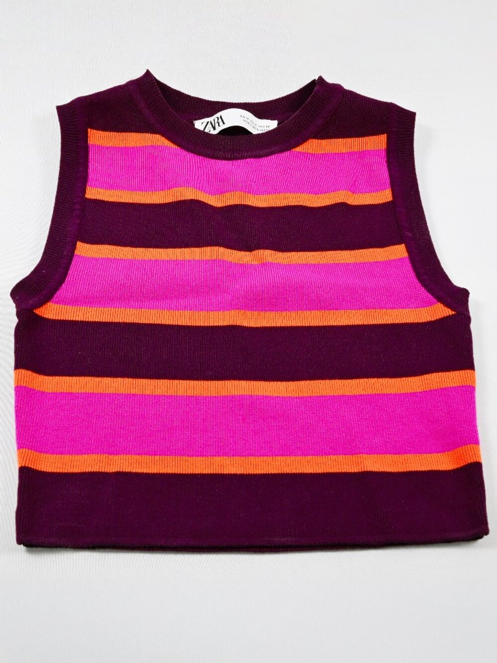 Zara Women's Deep Purple/Burgundy/ Pink/ Orange Crop-top